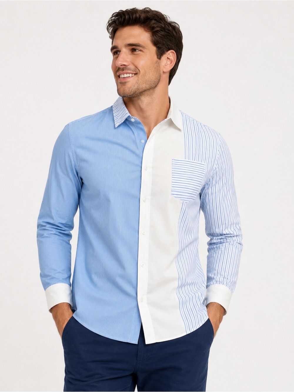 SER.O.YA Teagan Shirt NWT Buttoned down Shirt, Stripes Combo.